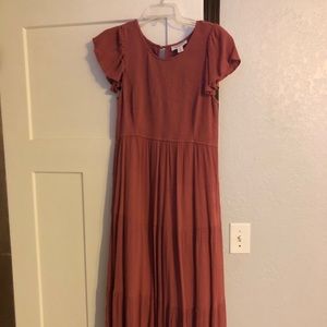 Mauve Midi-length Maternity Dress